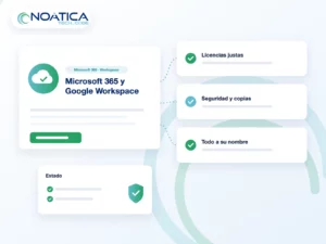 Ilustración: administración de Microsoft 365 y Google Workspace sin comisiones – NOÁTICA Informática para empresas