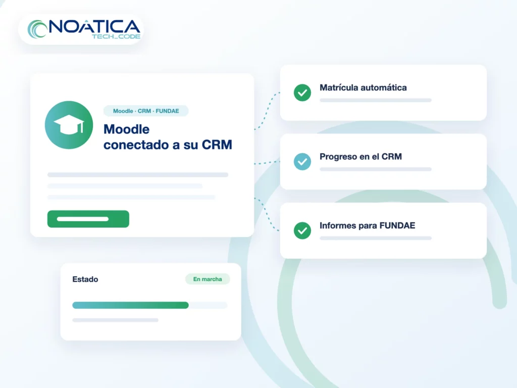 Ilustración: integración de moodle con crm y fundae – NOÁTICA Informática para empresas