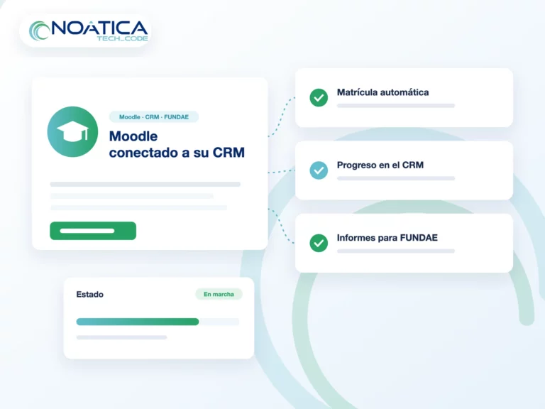 Ilustración: integración de moodle con crm y fundae – NOÁTICA Informática para empresas